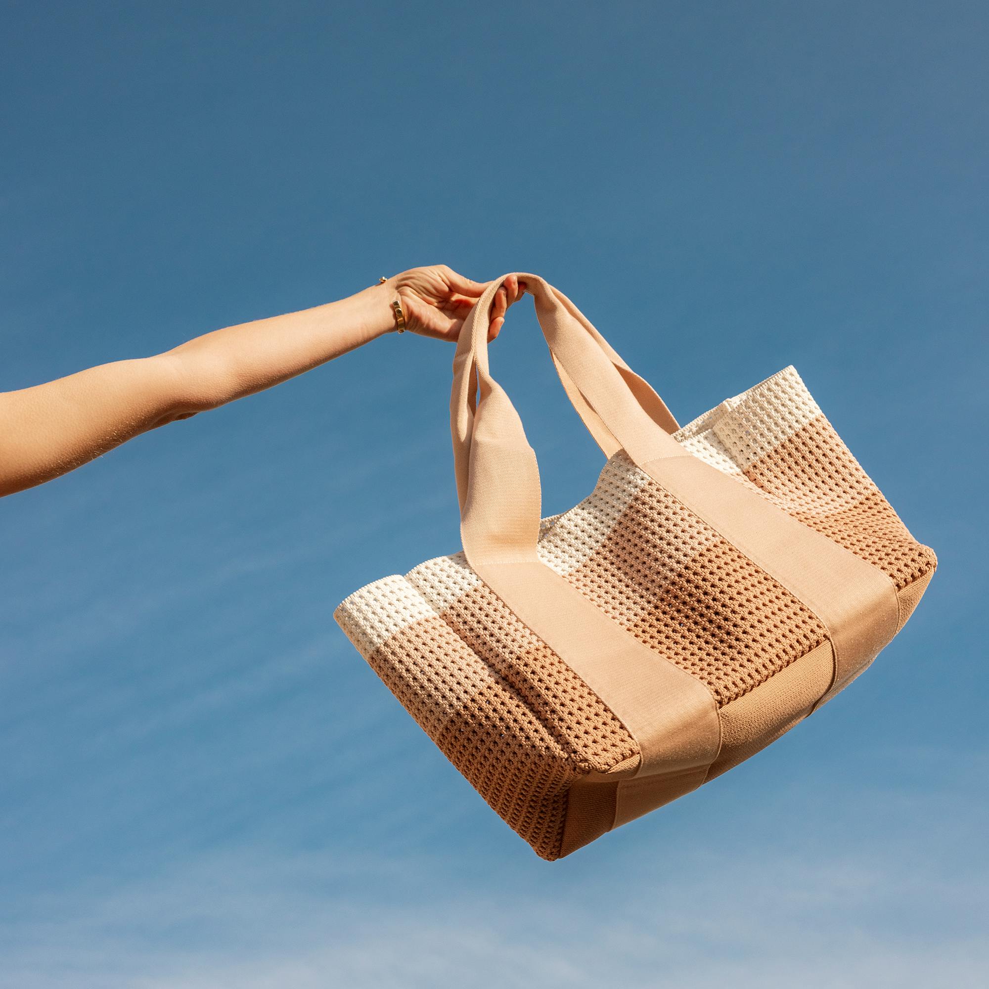 Wellington Cabana Tote, Knit Neutral Stripe