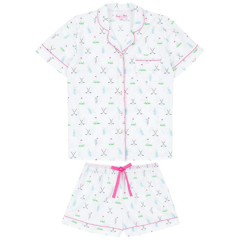 Women's Golf Short PJ Set - Organic Cotton Poplin