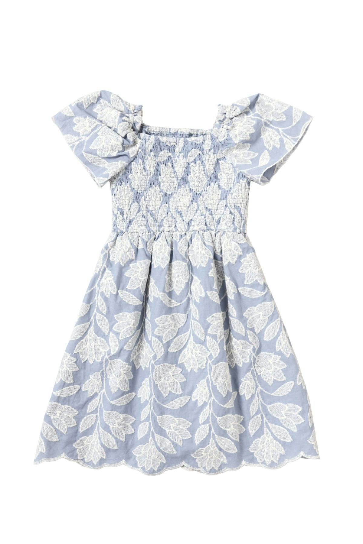 Mini Ophelia Dress in Mosaic Embroidery