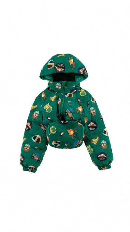 Blake Hooded Reversible Lightweight Down Puffer Jacket, Camping Adventure