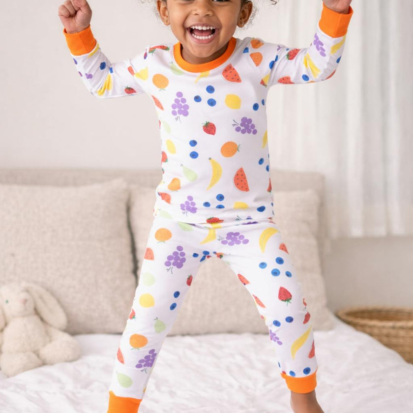 vitamin c orange long sleeve pajama set