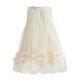 Cream Genevieve Pleated Tulle Dress
