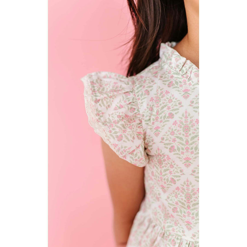 Spring Mosaic Ruffle Dress