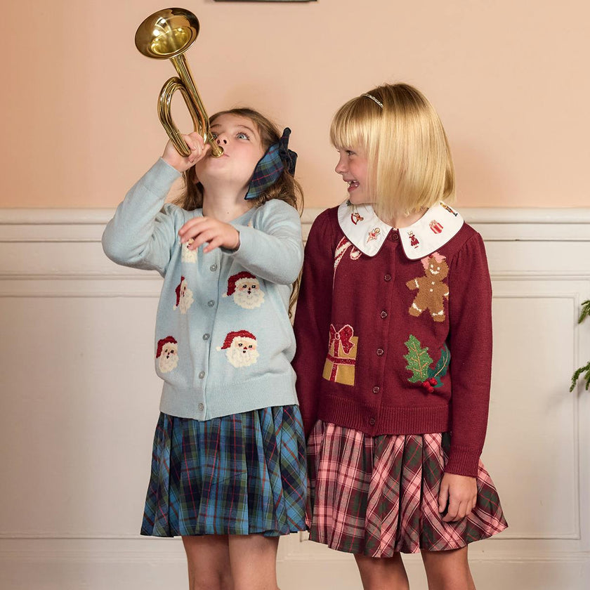 Girls Constance Sweater - Tossed Santas