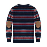 Organic V-Neck Sweater with Elbow Patches