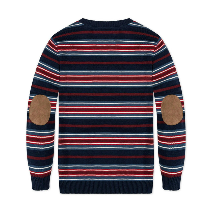 Organic V-Neck Sweater with Elbow Patches