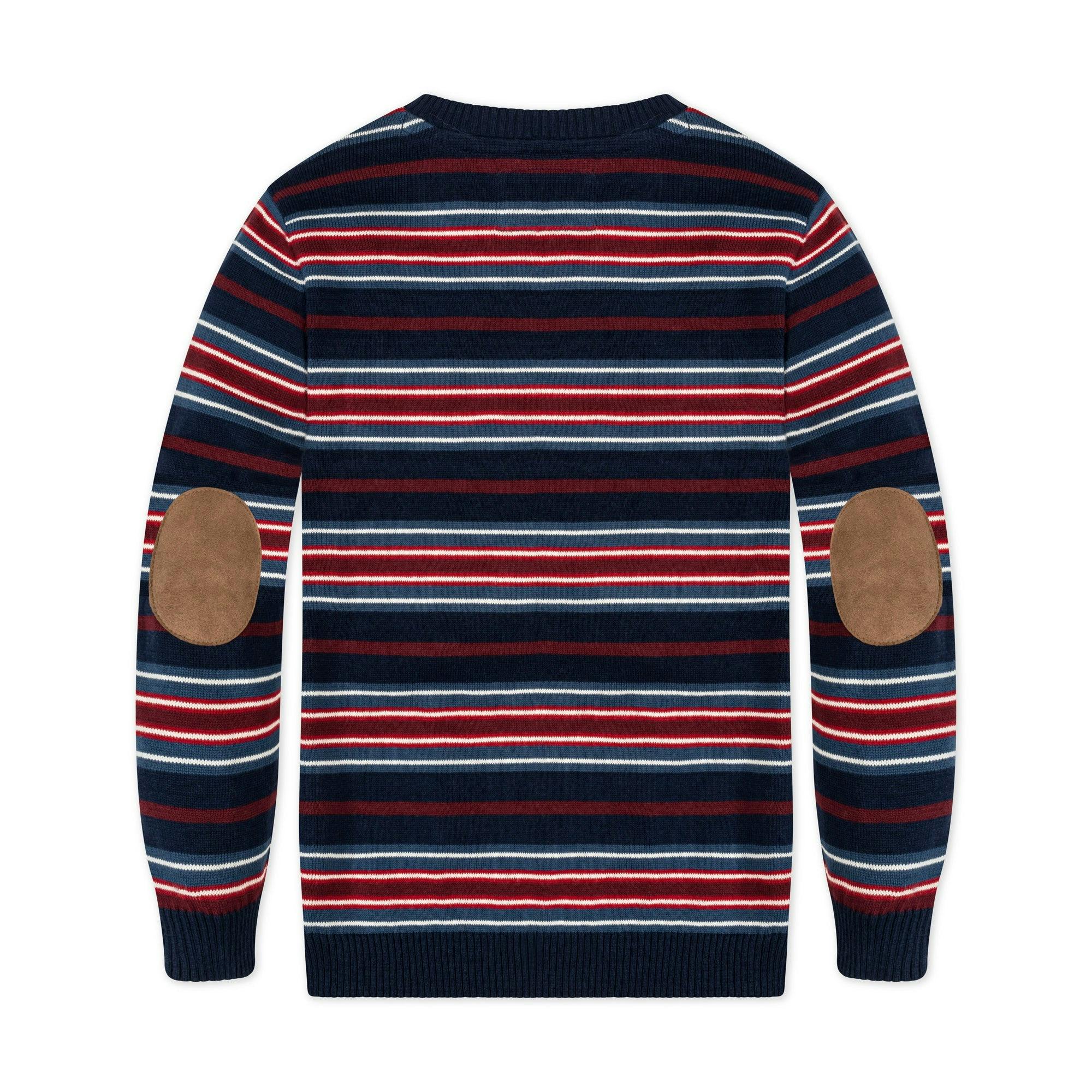 Organic V-Neck Sweater with Elbow Patches