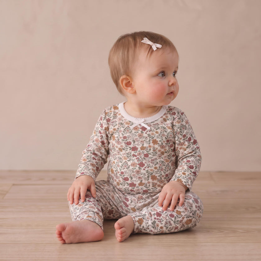 Organic Bodysuit & Foldover Pants Set - Woodland Sprig