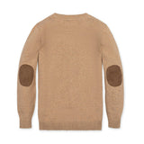 Organic V-Neck Sweater with Elbow Patches