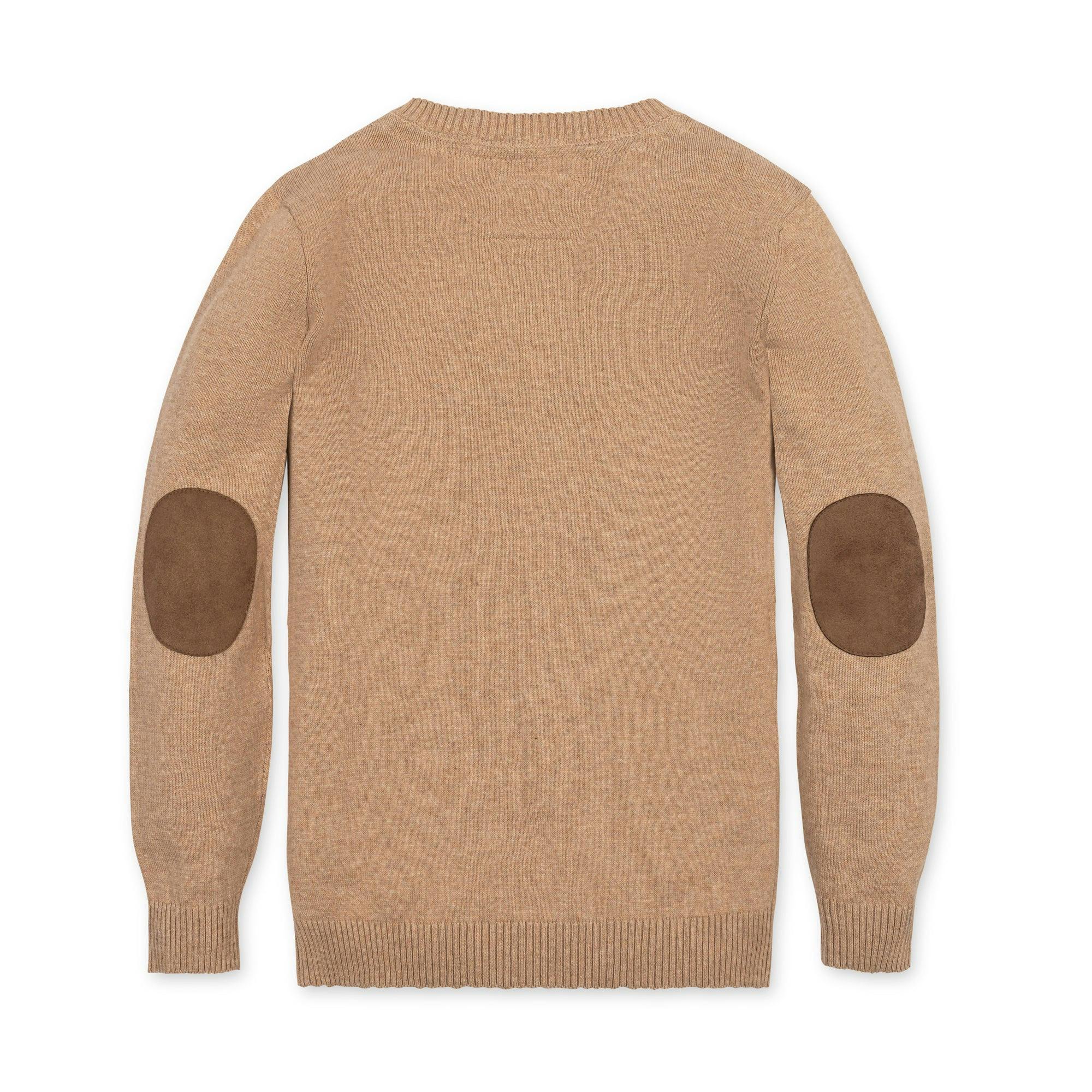 Organic V-Neck Sweater with Elbow Patches