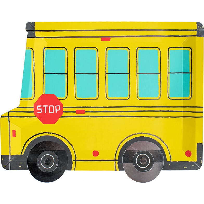 School Days Large School Bus Plate