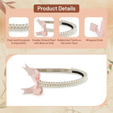 Halo Luxe Molly Double Strand Pearl Grosgrain Bow Headband - Ballet Slipper