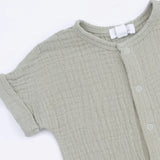 Solid Muslin Desert Green - Dolman Henley Shortall