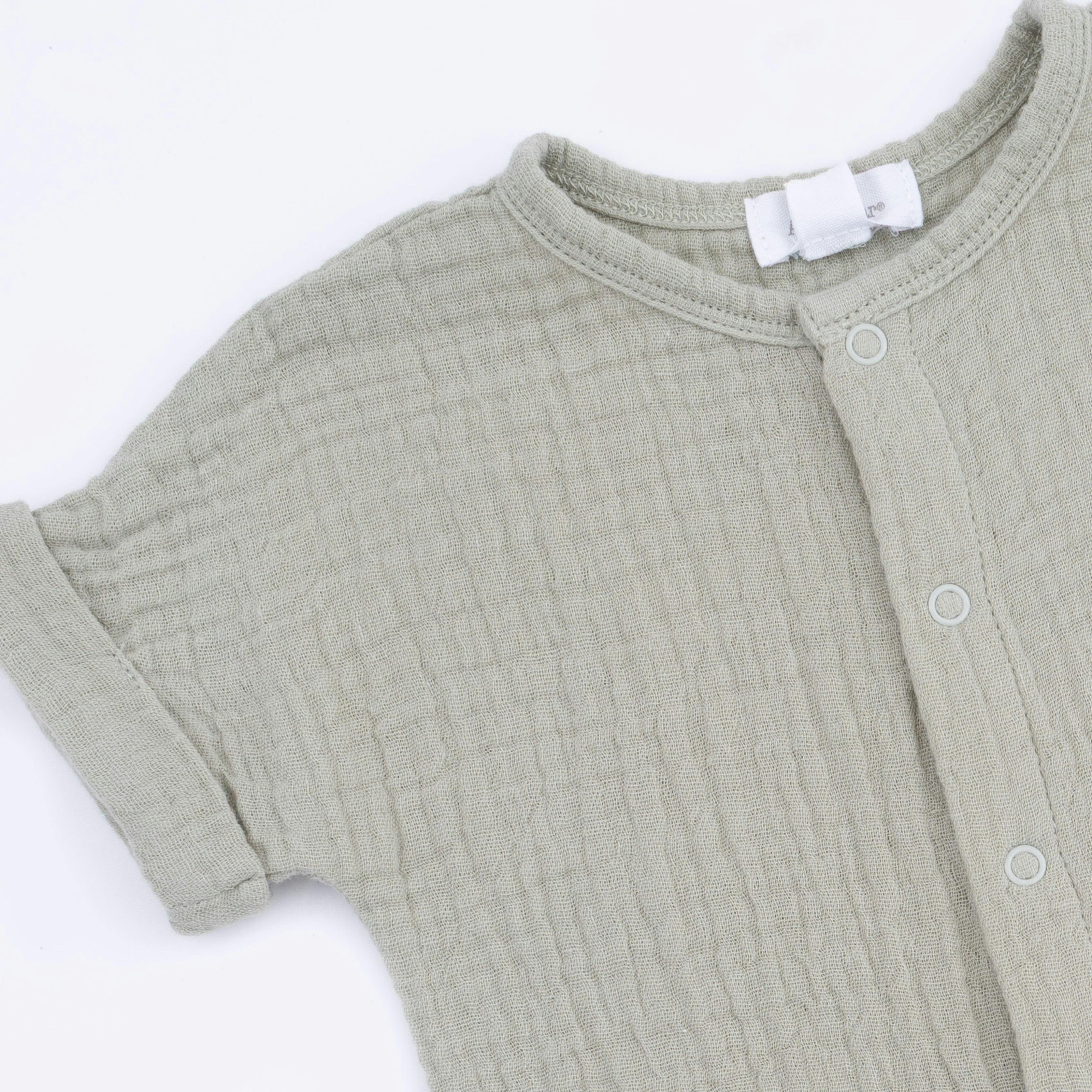 Solid Muslin Desert Green - Dolman Henley Shortall