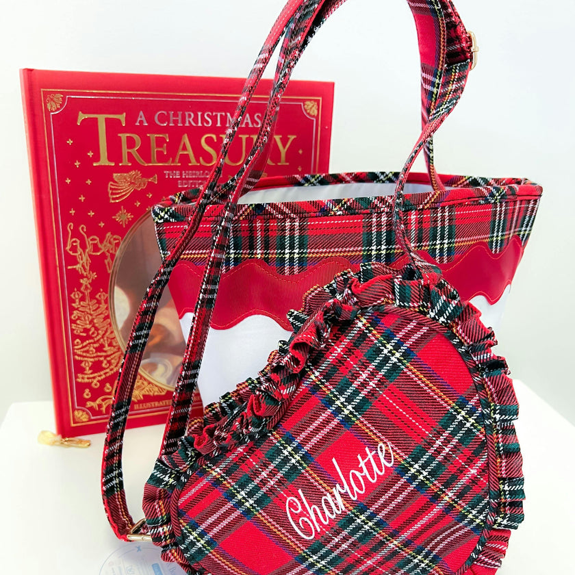 Customizable Plaid Heart Purse