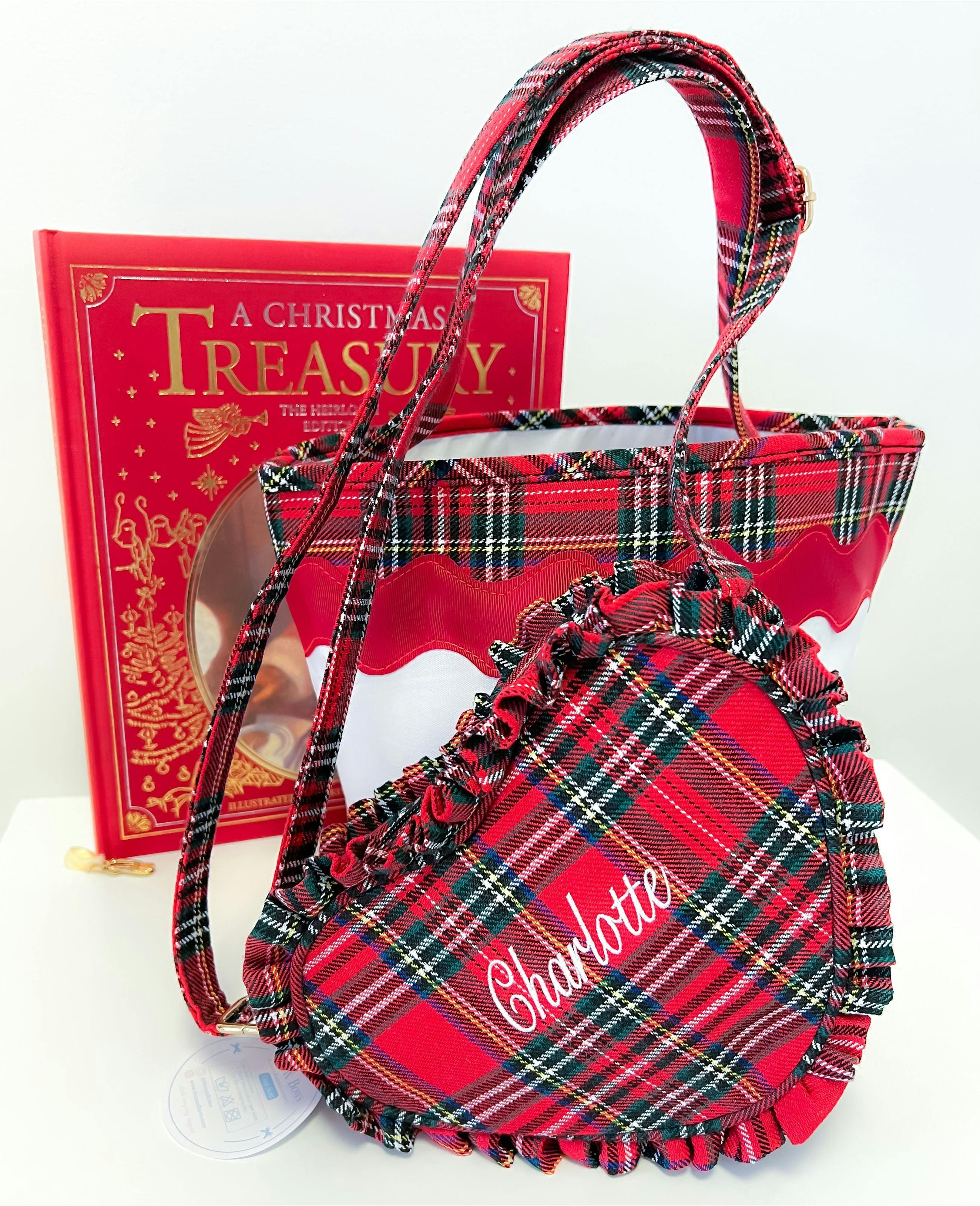 Customizable Plaid Heart Purse