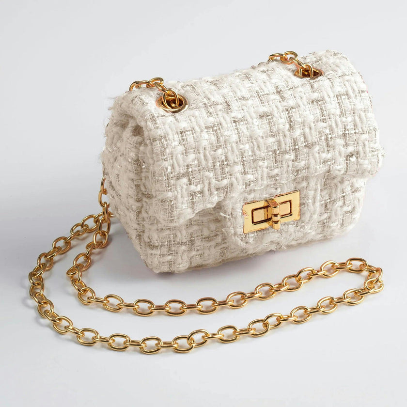 Ivory Tweed Cross Body Bag
