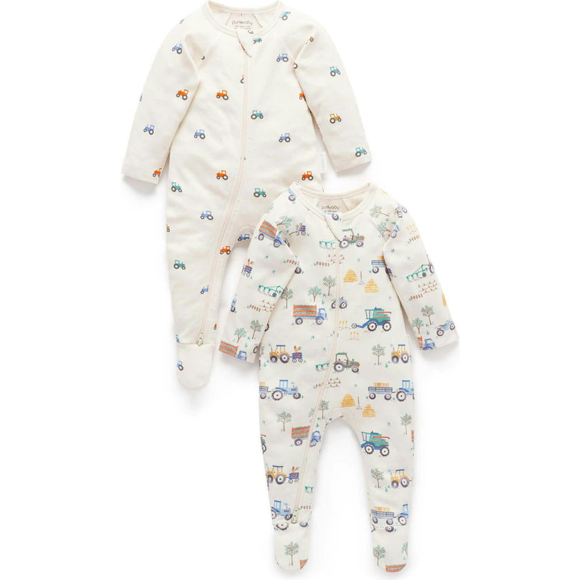 Printed Zip Growsuit Pack Farm Vehicles Print
