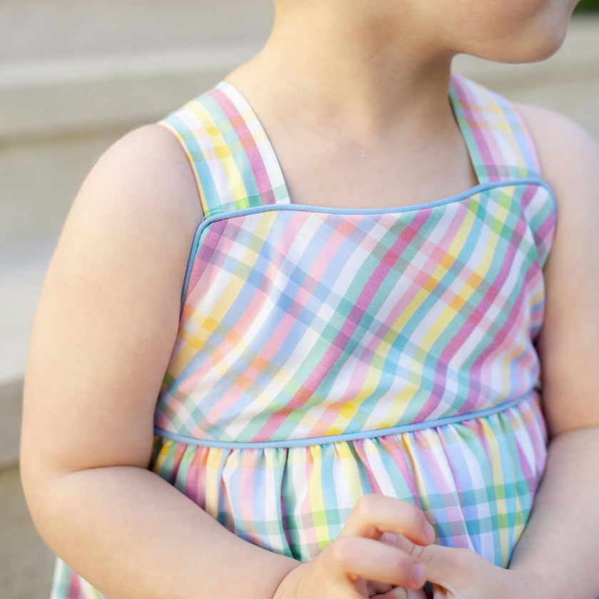 Ethan Boy Bubble - Pastel Gingham