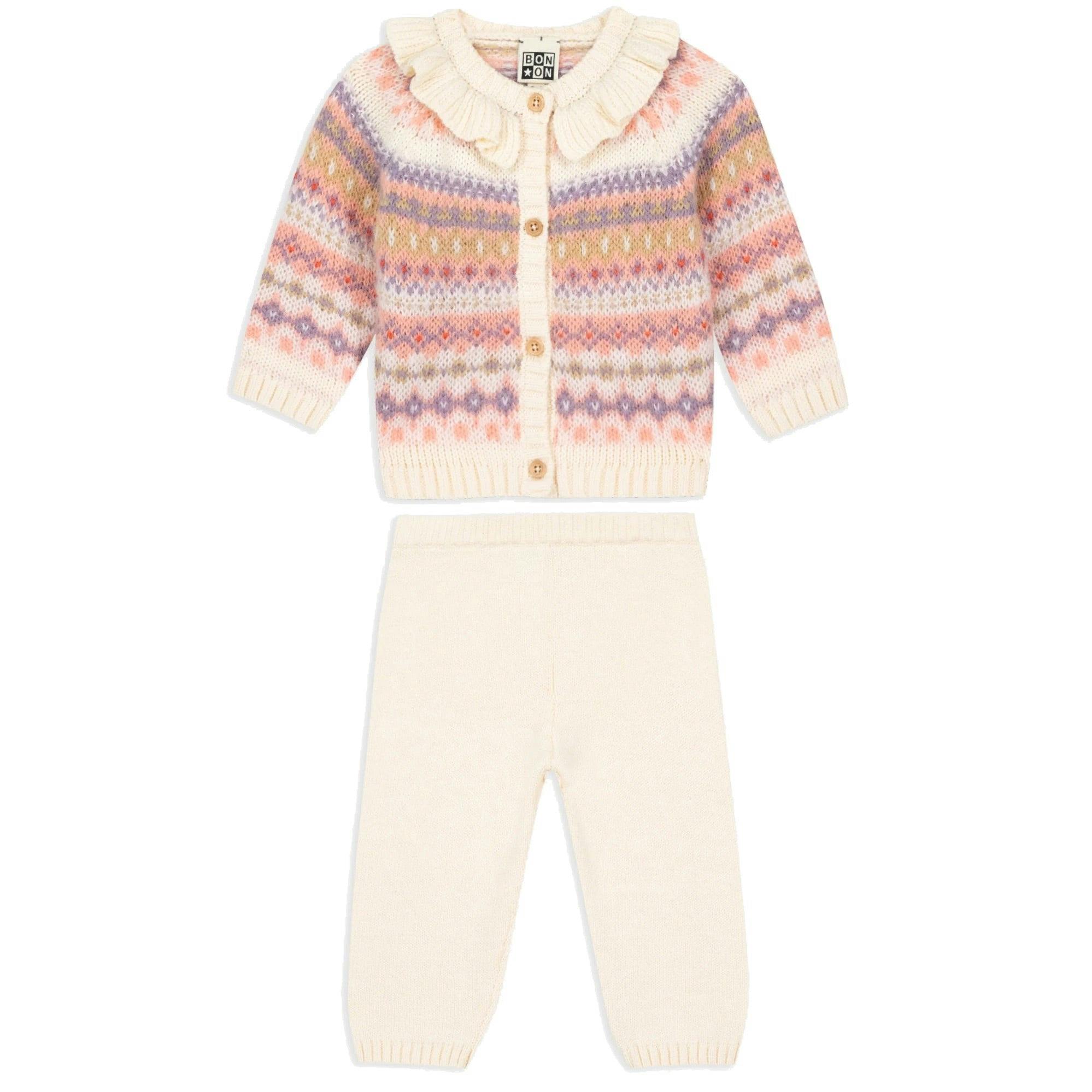 BONTON Papillon Knit Baby Set - Milk