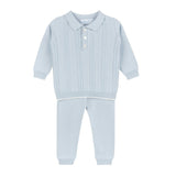 Boys Vertical Ribbed Set Powder Blue