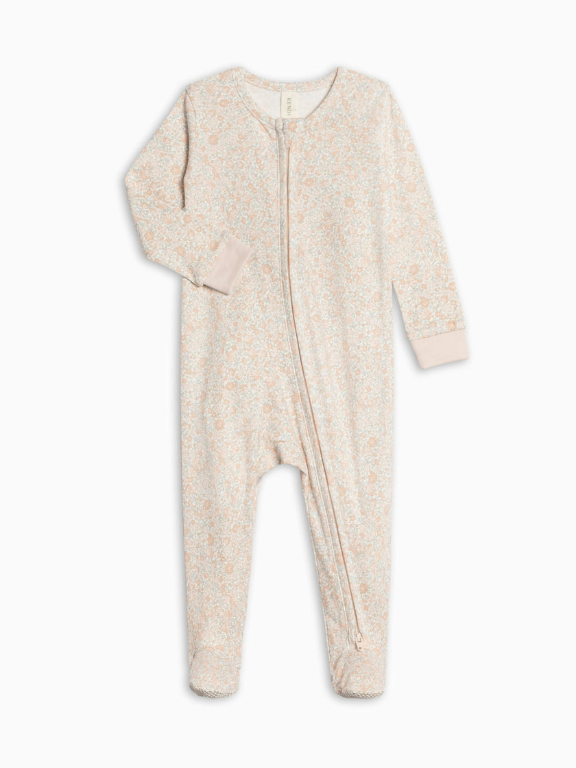 Peyton Zipper Sleeper - Belmont Floral / Shell + Powder