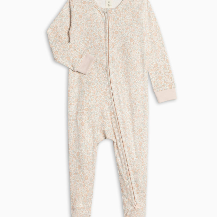 Peyton Zipper Sleeper - Belmont Floral / Shell + Powder