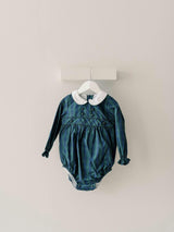 Navy Check Senna Baby Romper