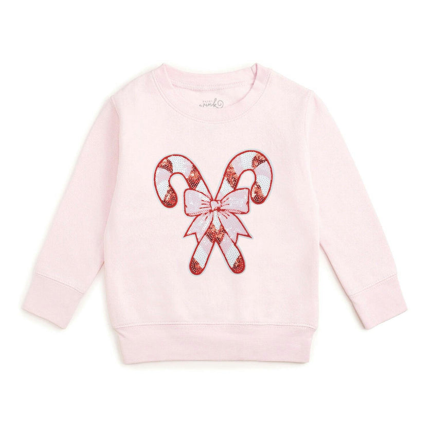 Candy Cane Sequin Patch Christmas Sweatshirt