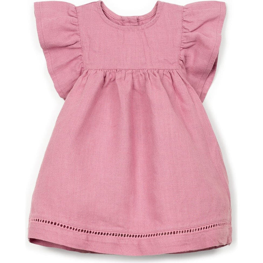 Flutter Sleeve Linen Dress