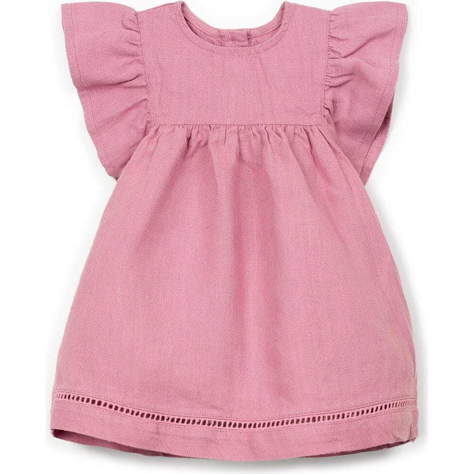 Flutter Sleeve Linen Dress