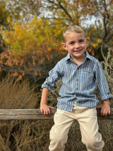 ATWOOD Navy Multi Stripe Woven Shirt