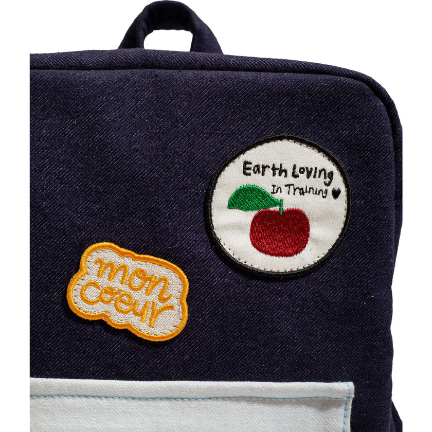 Apple Print Padded Adjustable Buckle Strap Zipper Backpack