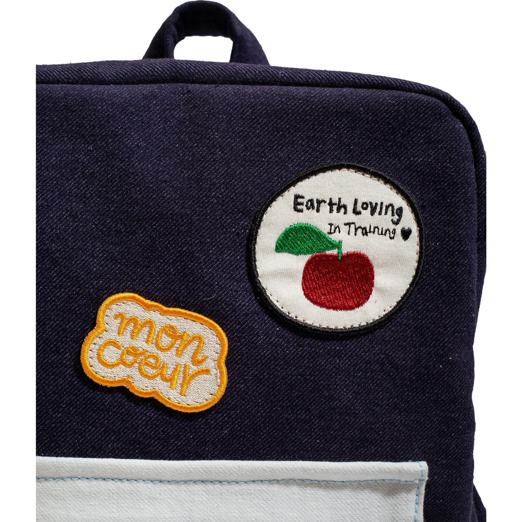 Apple Print Padded Adjustable Buckle Strap Zipper Backpack
