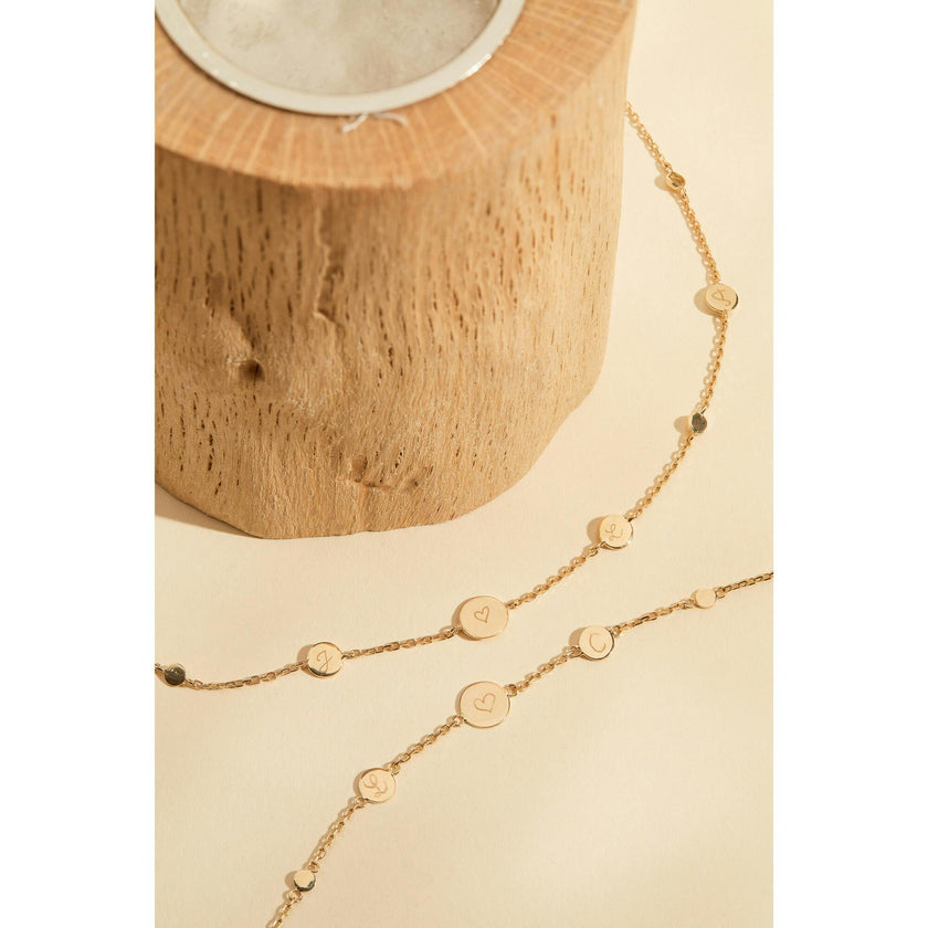 Personalized Initial Pastille Necklace, 14k Gold Plated