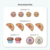 Teamson Kids Jolly Pals Wooden Bakery Stand with 12 Pastry Pieces