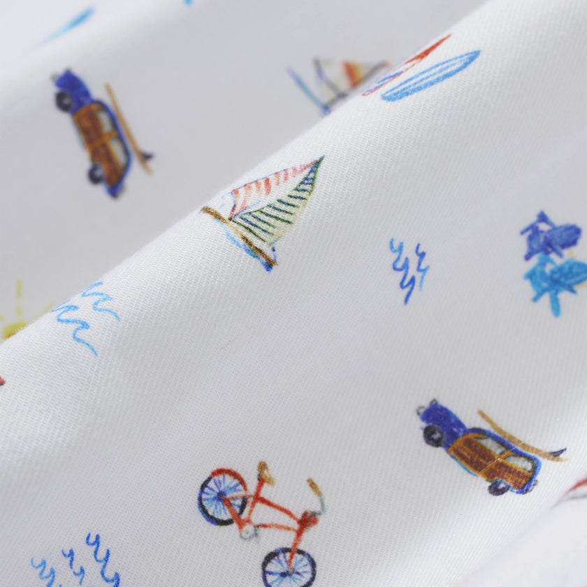 Men's Twill Pajama Short Set in Summer Nostalgia
