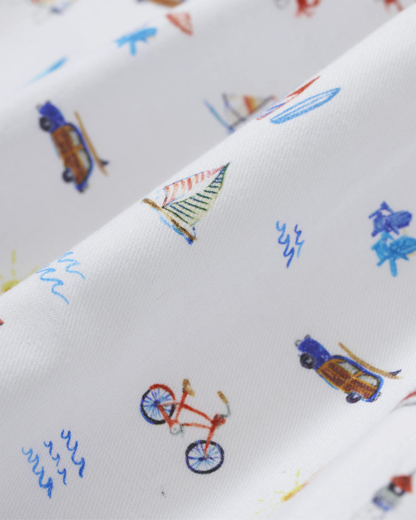 Men's Twill Pajama Short Set in Summer Nostalgia