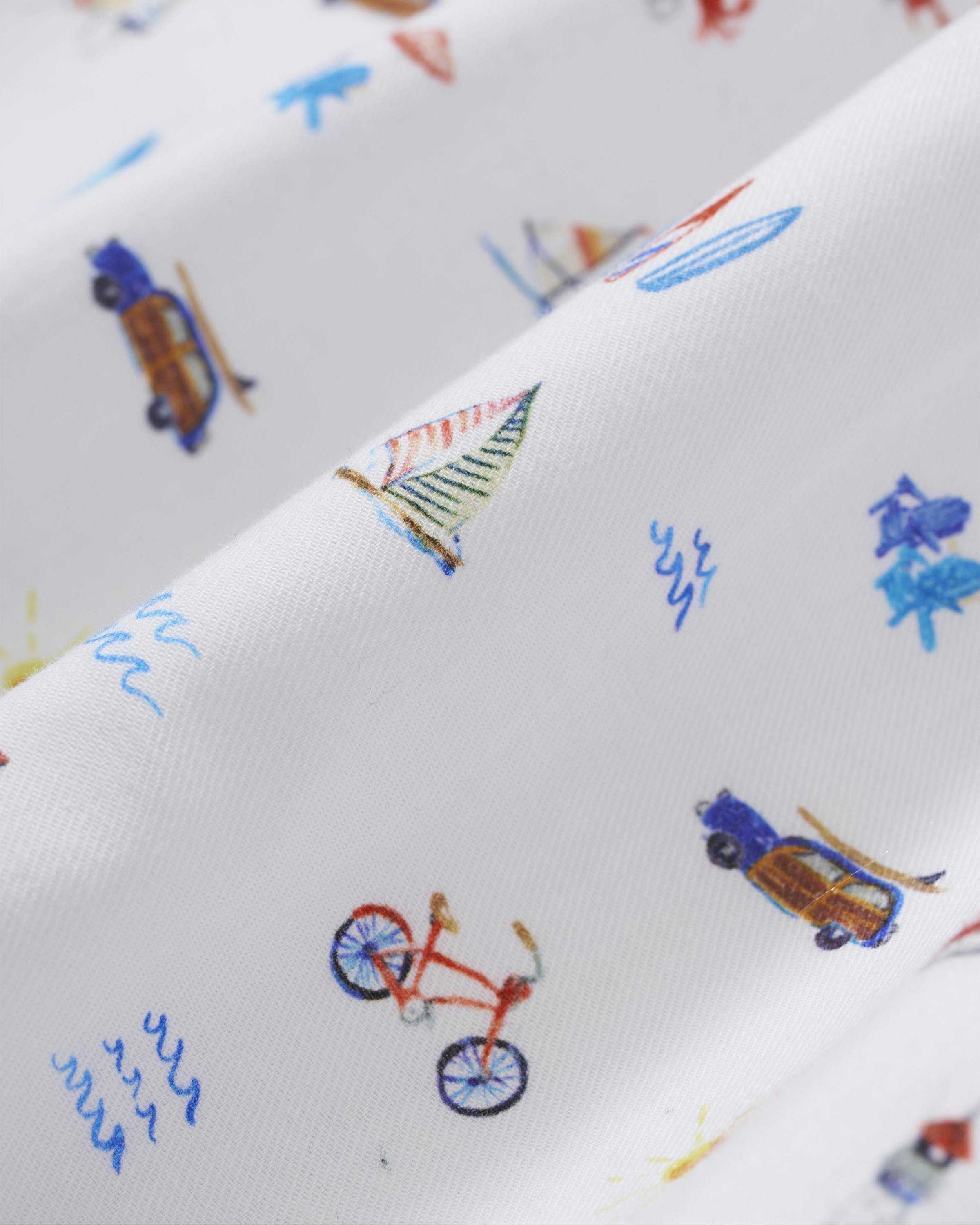 Men's Twill Pajama Short Set in Summer Nostalgia