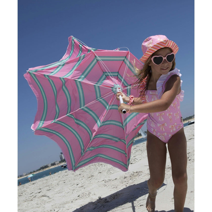 Beach stripes and bows swimsuit
