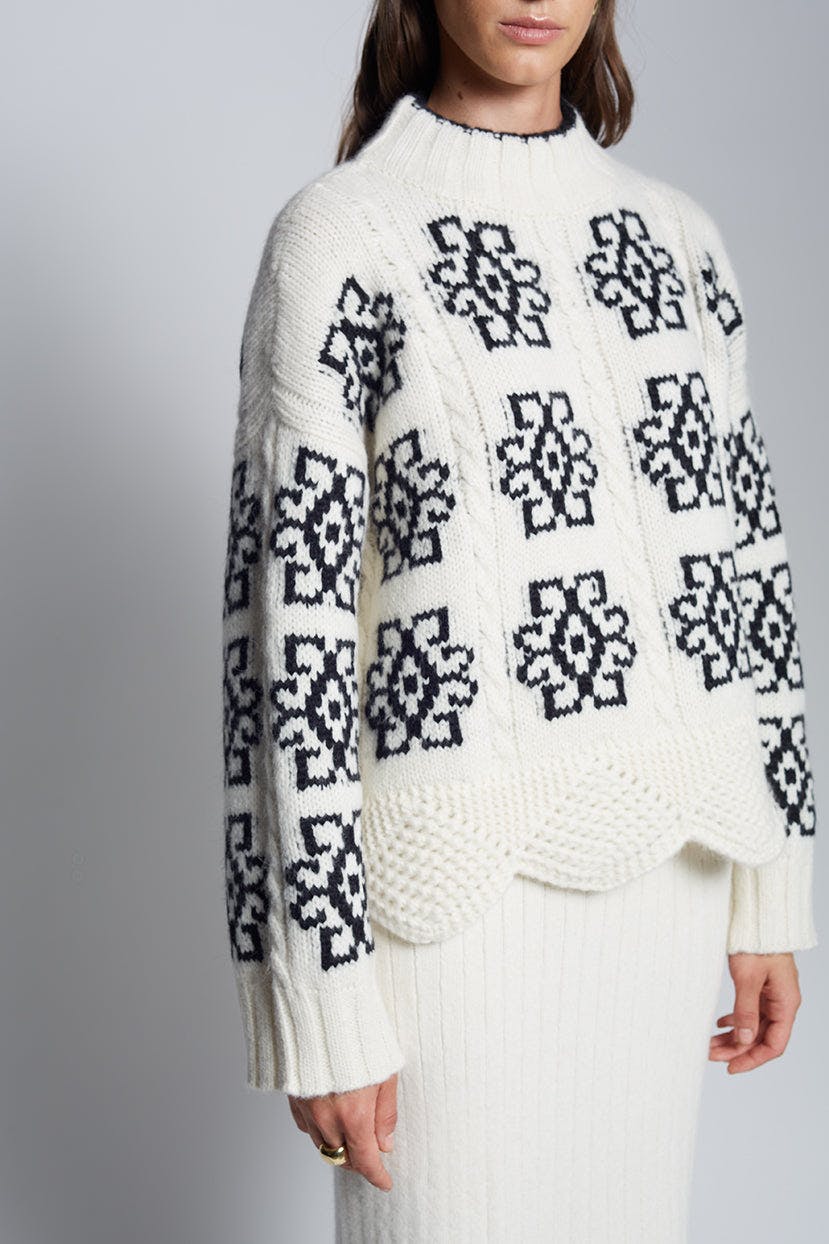 SIENNA SWEATER | IVORY + BLACK