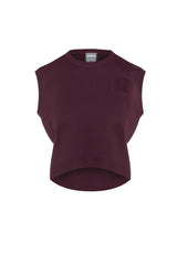 Embrodery Knit High Low Vest