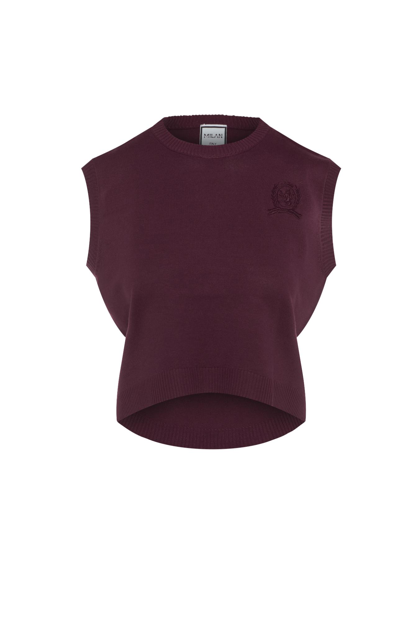 Embrodery Knit High Low Vest