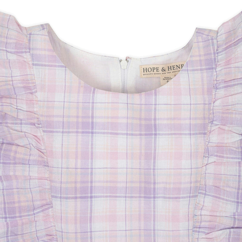 Linen Flutter Sleeve Pinafore Dress
