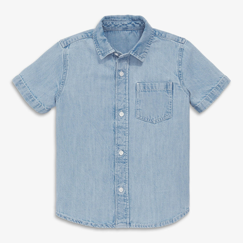Kids short sleeve chambray button down