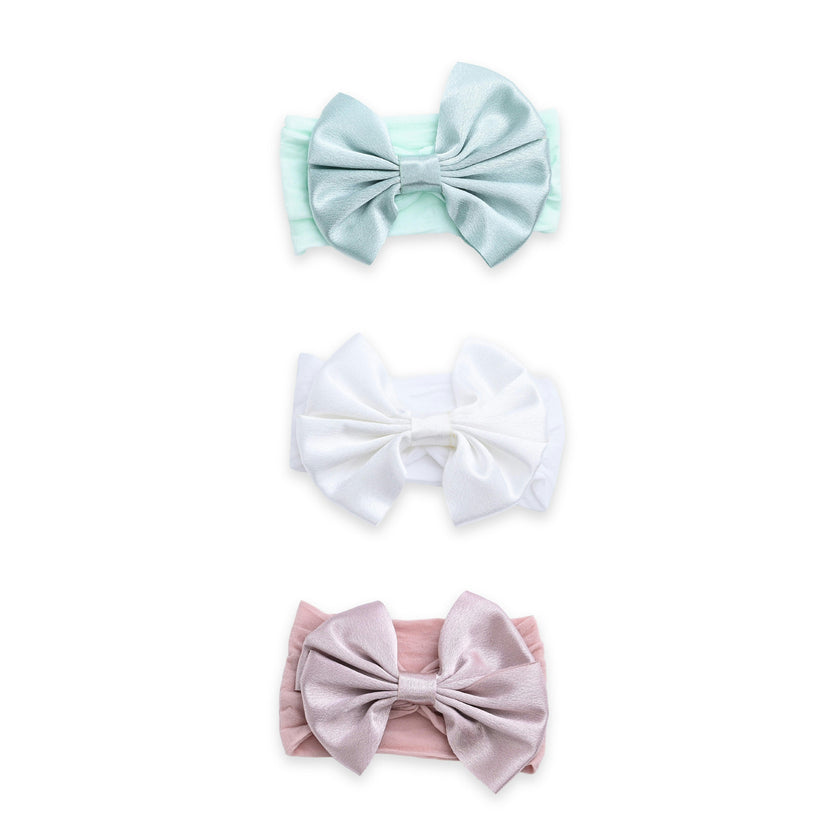 Multicolor Elastic Bow Headband Set