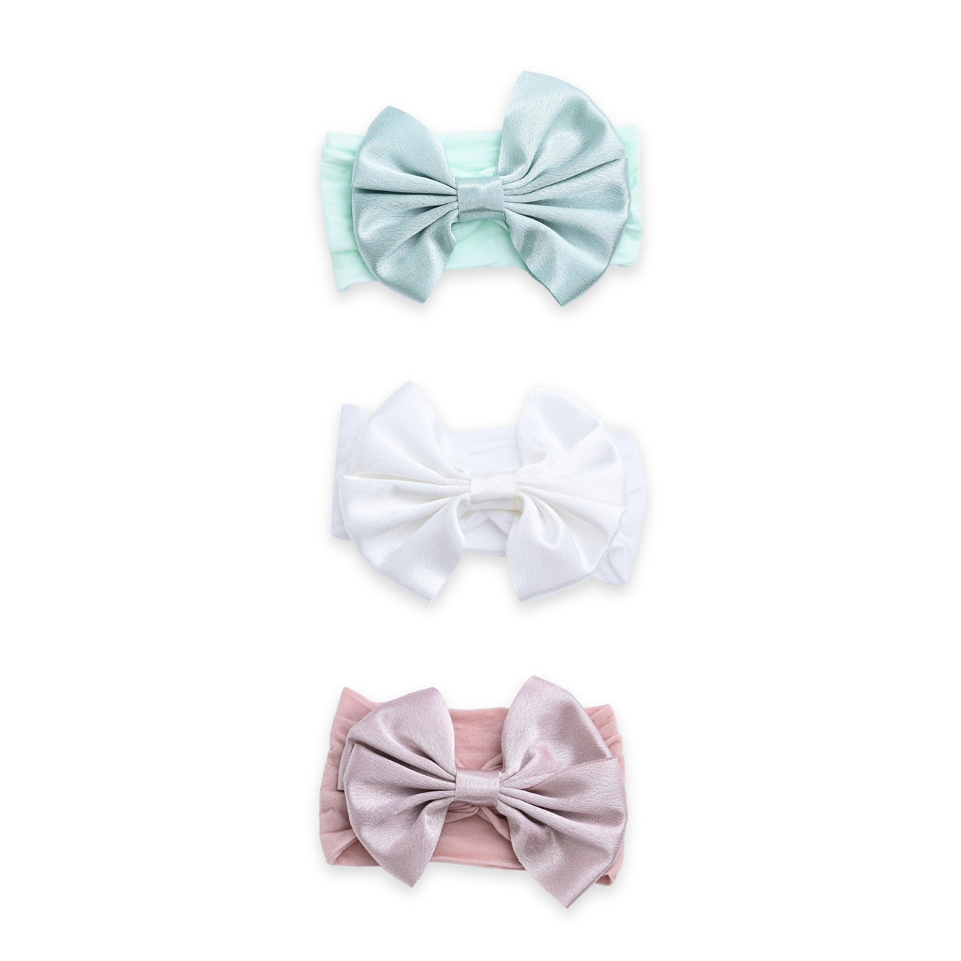 Multicolor Elastic Bow Headband Set