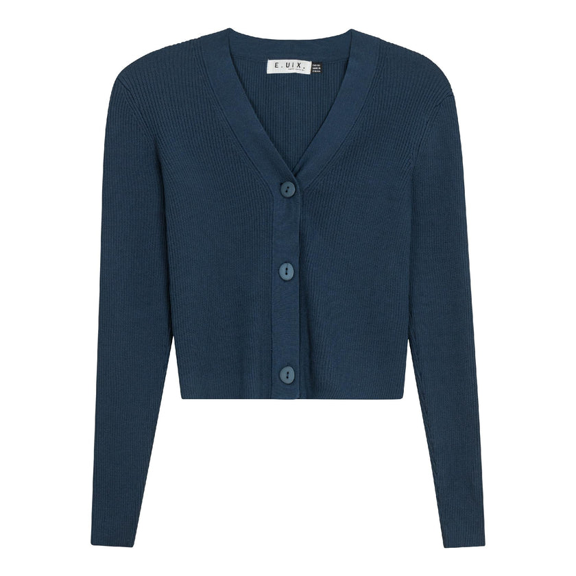 Cropped Ribbed Cardigan