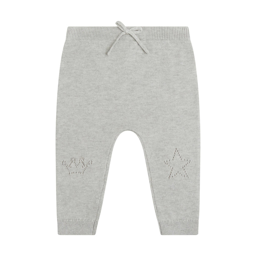 Pointelle Star Crawler Set - Grey
