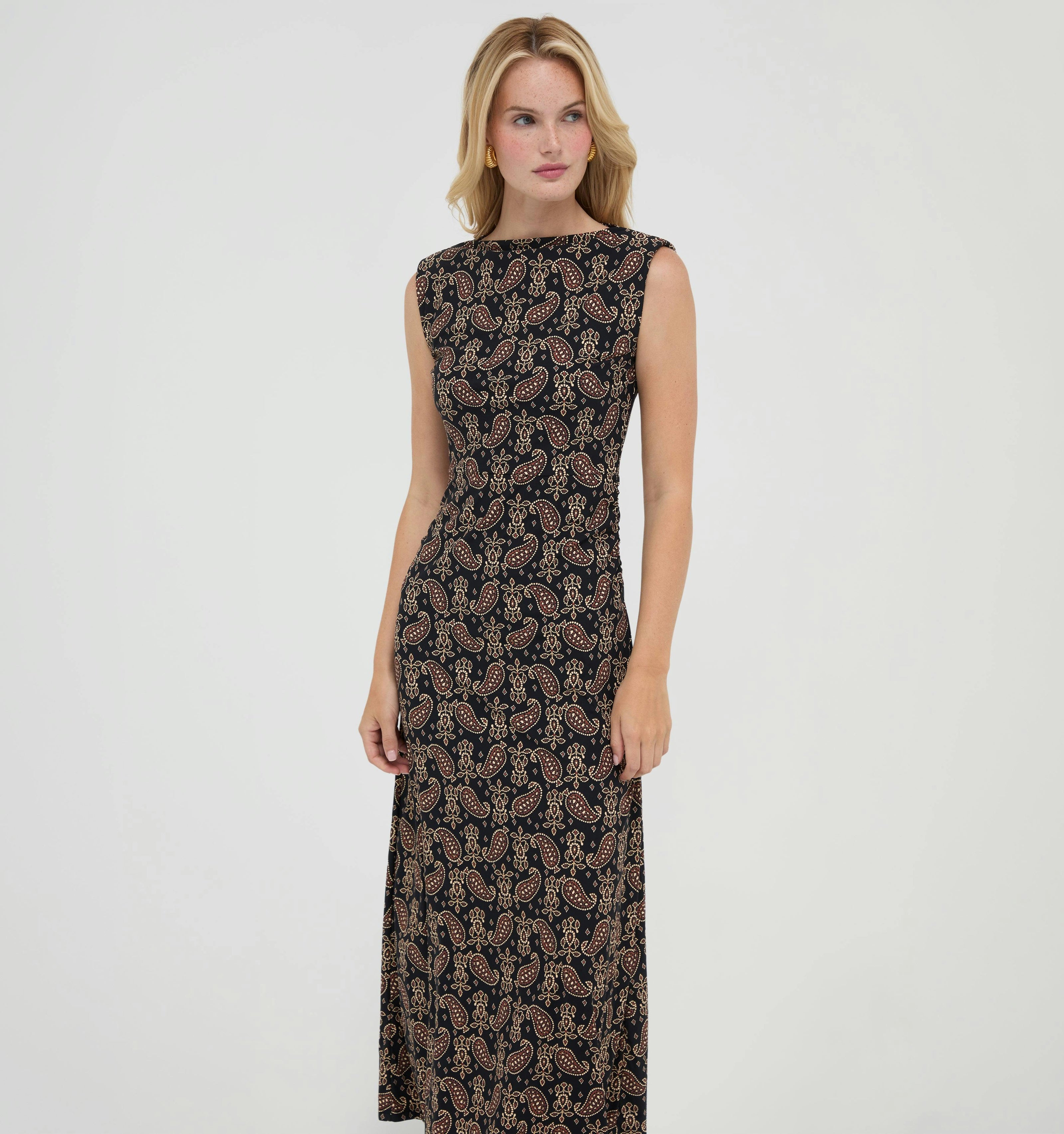 The Sloane Dress -  Duke Paisley Black